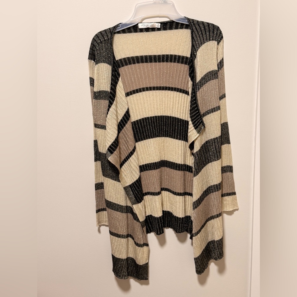 3 for $15 ⭐️Elegant Striped Cardigan in Black and Tan from SpicySugar collection